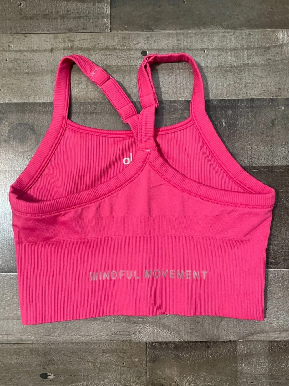 ALO Yoga Hot Pink Ribbed Sports Bra